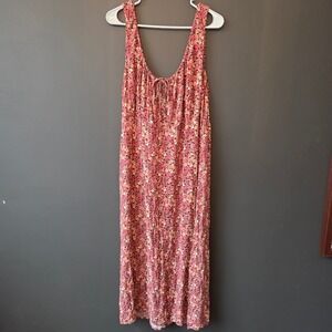 Old Navy XXL Floral Midi Milkmaid Dress Sleeveless Tie Front Boho Cottagecore
